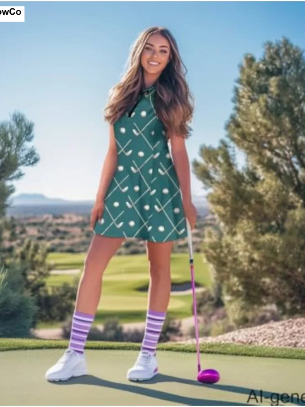 Women's Athletic Tennis Golf Dress with Built-in Shorts and Pockets, Sleeveless